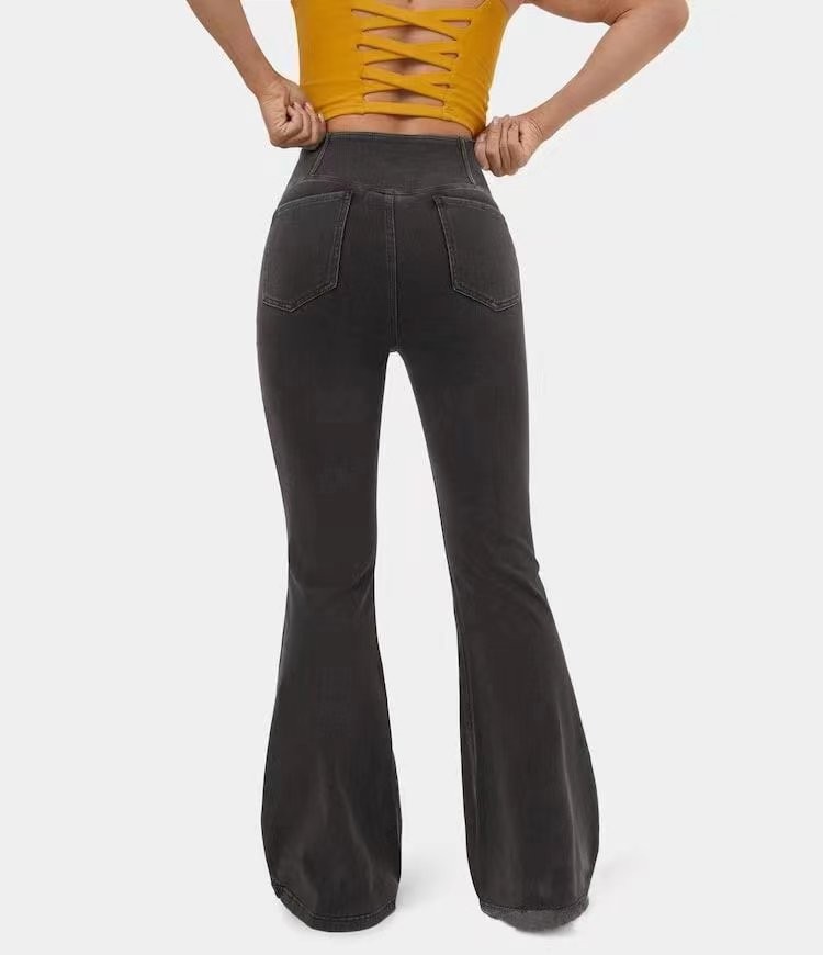 Womens Slim-fit Flared Crossover Jeans