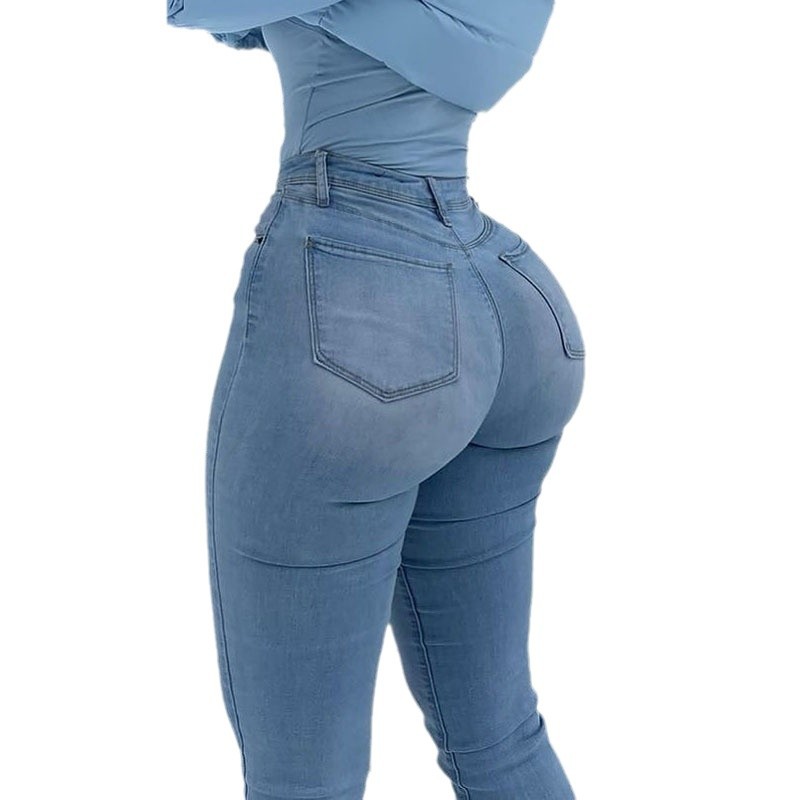 Womens Slim-fit Jeans Hip-lifting Figure-flattering Skinny Pants