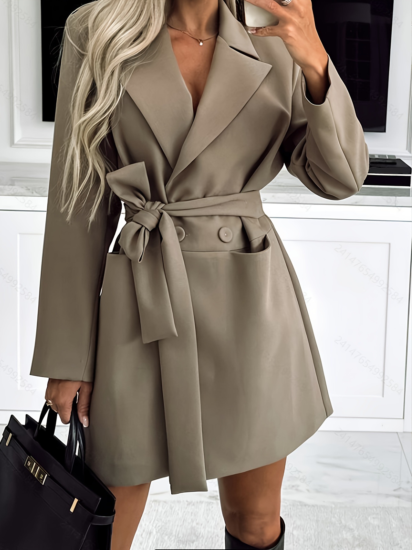 Womens Solid Color Loose Fit Stylish And Elegant Coat
