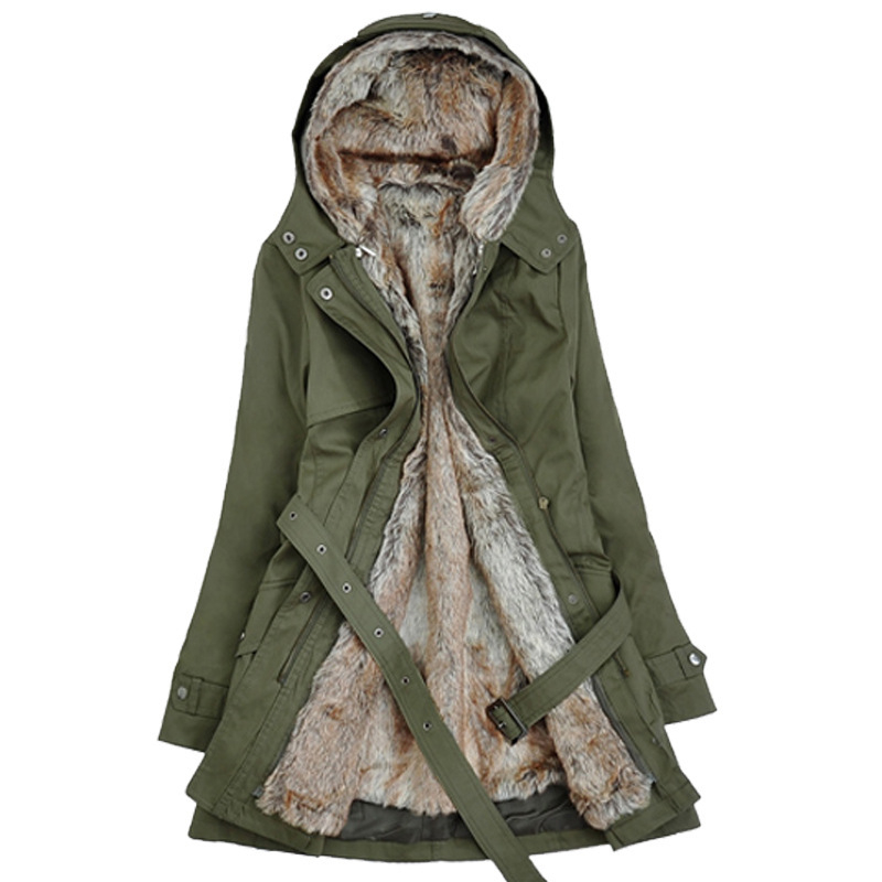 Wool-lining Cotton Coat Mid-length Style