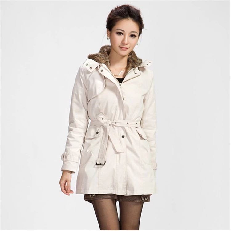 Wool-lining Cotton Coat Mid-length Style