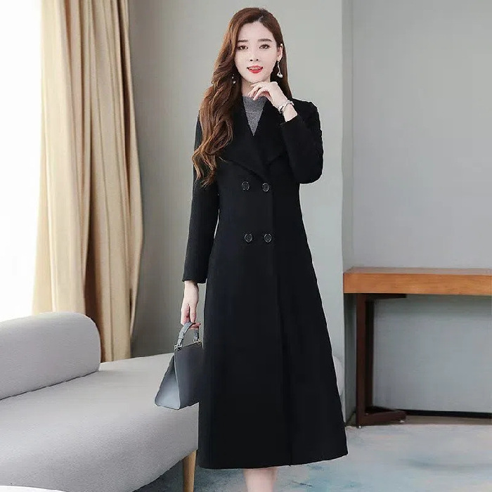 Woolen Coat Women's Lapel Slim Jacket