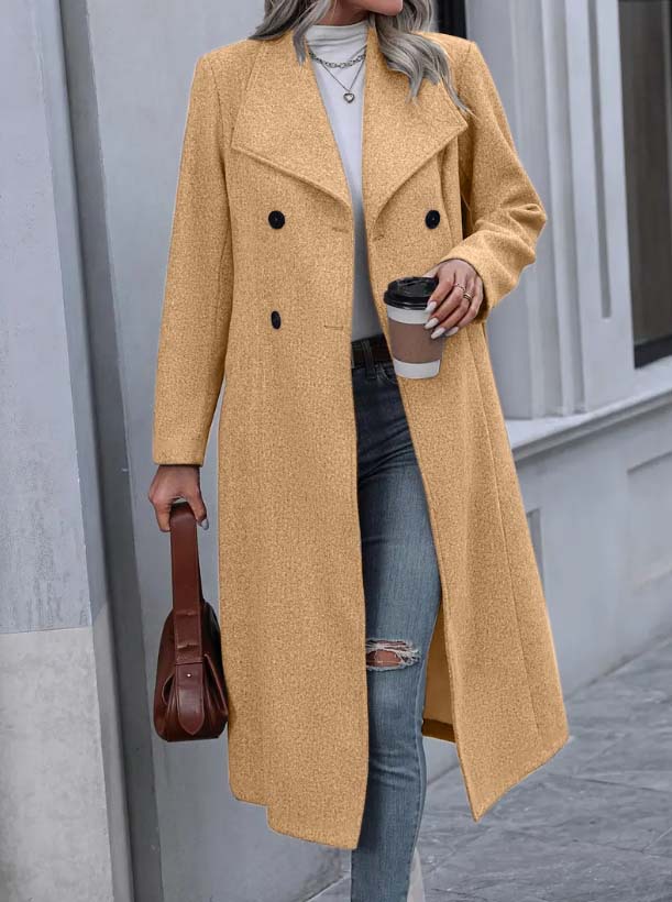 Woolen Long Slim-fit Women's Coat