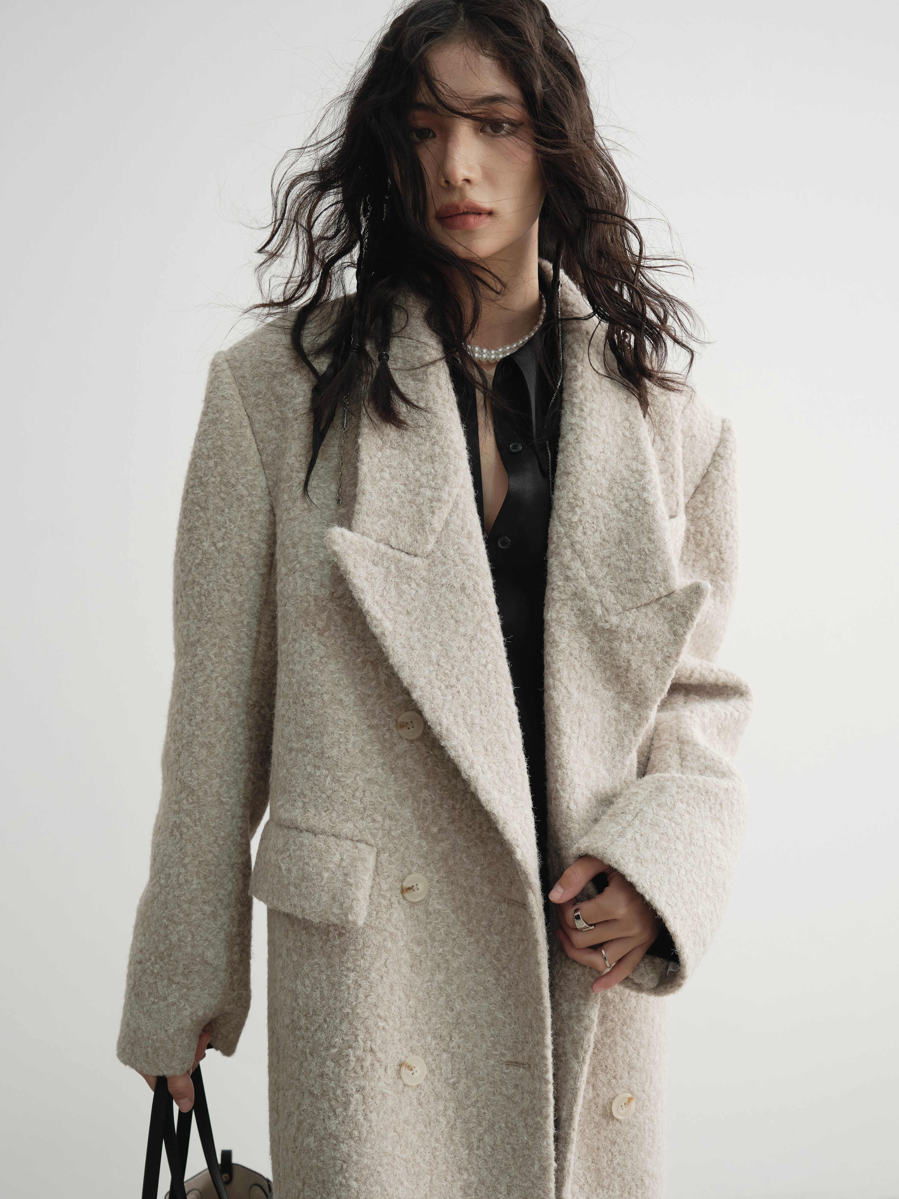 Woolen Super-long Coat Woman