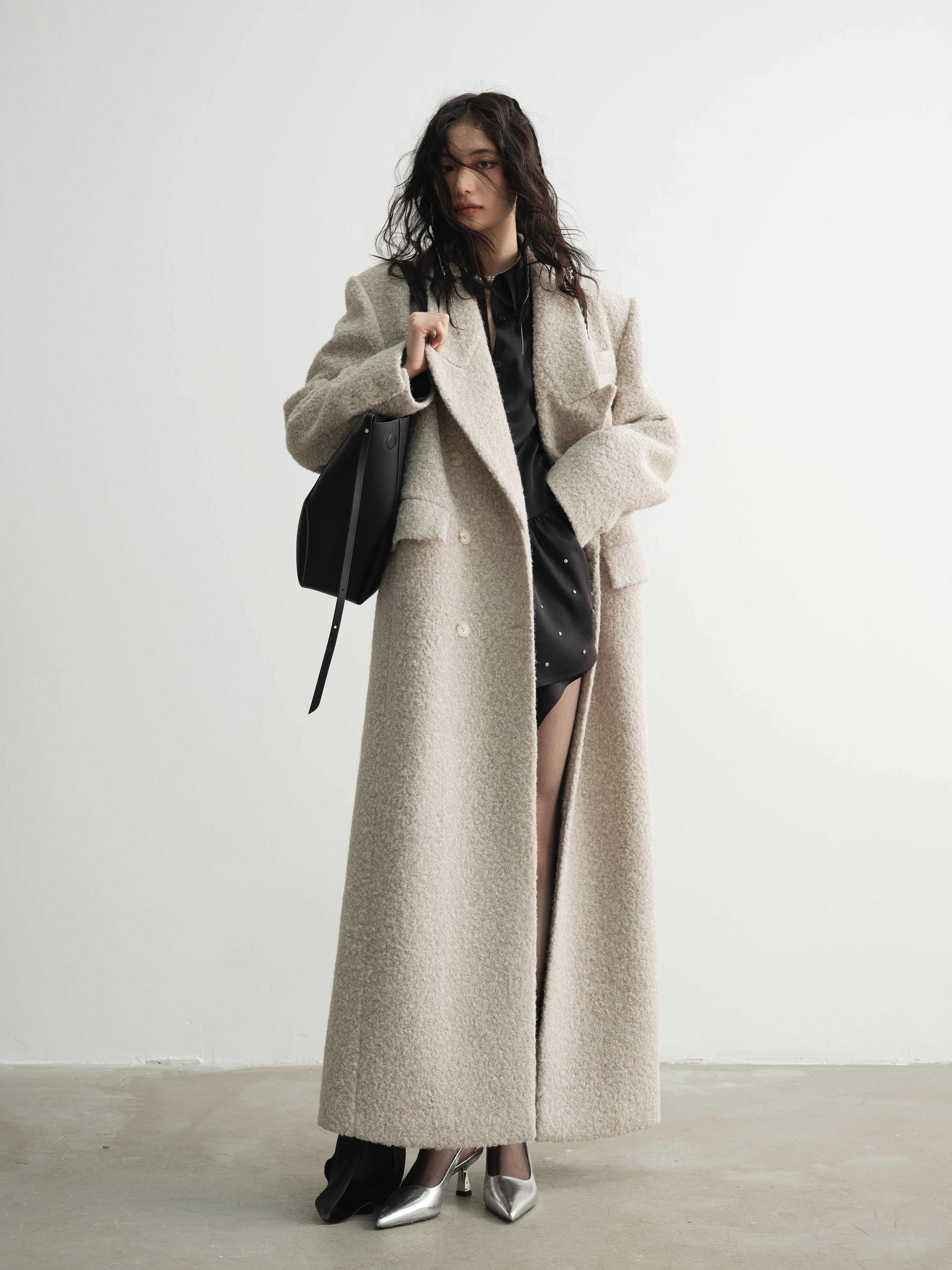 Woolen Super-long Coat Woman