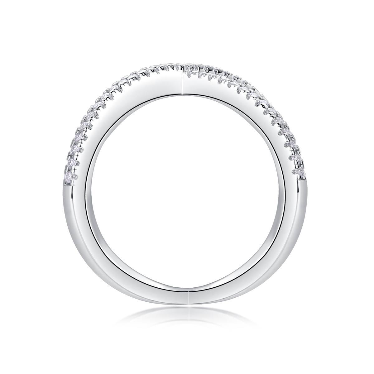 X-shaped Heart Movement - Set With Top-quality Moissanite Silver And Platinum-plated