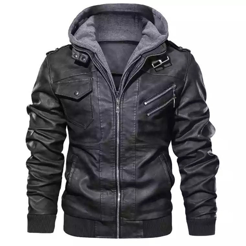 Zipper Digging Bag Straight Hem Autumn And Winter Casual Hooded Zipper Youth Black Stand